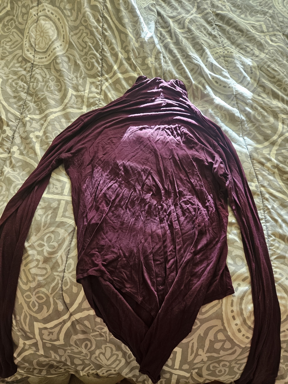 Fashion Nova Long Sleeve  Bodysuit - Plum